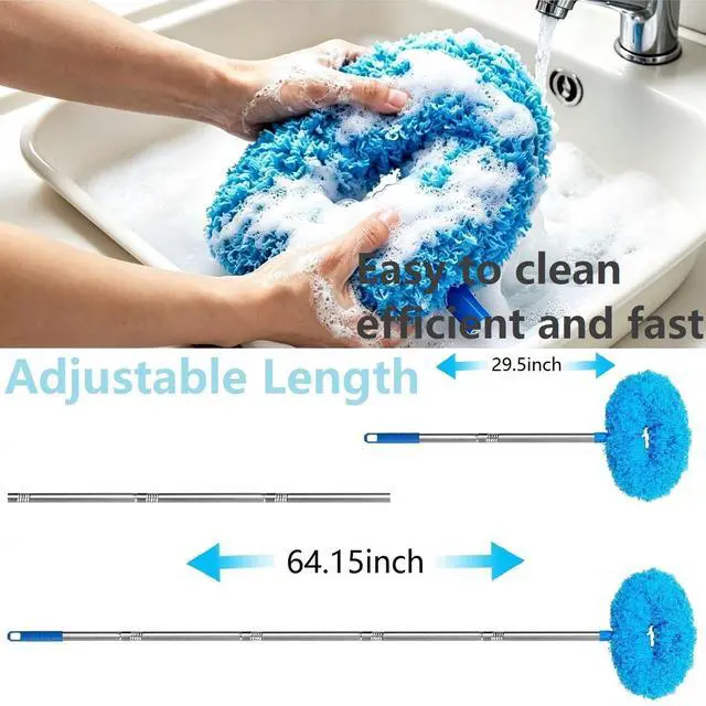 Alt view image 4 of 7 - Fan Cleaner Duster 64.15" Adjustable Washable Reusable Microfiber