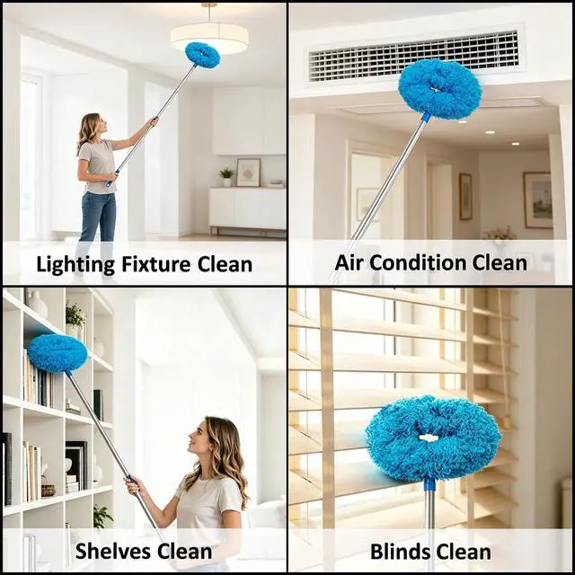 Alt view image 5 of 7 - Fan Cleaner Duster 64.15" Adjustable Washable Reusable Microfiber