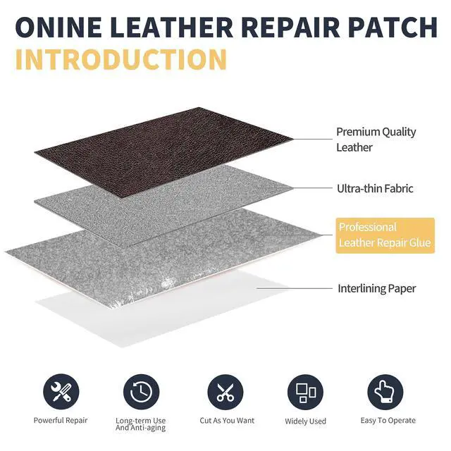 Alt view image 3 of 6 - Leather Repair PatchLeather Repair Tape, 3 x 60 inches Leather Repair Patch for Furniture,Vinyl Repair KitLeather Couch Patchfor Sofas, Furniture, Car Seats, Office Chairs(Dark Brown)