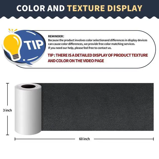 Alt view image 2 of 6 - Leather Repair PatchLeather Repair Tape, 3 x 60 inches Leather Repair Patch for Furniture,Vinyl Repair kitLeather Couch Patchfor Sofas, Furniture, car Seats(Black-Fine Grain)