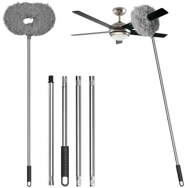 Main image of 13-49.7 Inches Ceiling Fan Duster with Extension Pole, Adjustable and Removable Cleaner Blade for High Ceiling, Fan Cleaner for Window Door Furniture (Gray)