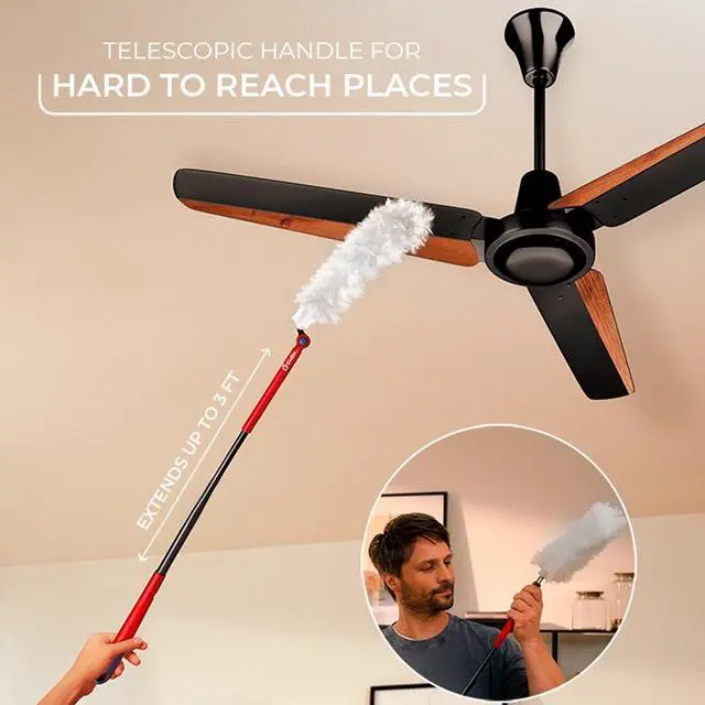 Alt view image 7 of 7 - Flex & Catch Heavy Duty Dusting Kit with 15 Disposable Duster Refills | New & Improved Model | Extendable 3 Ft Handle with Stay-On Duster Hook | Traps 3X More Dust Than Feather Dusters