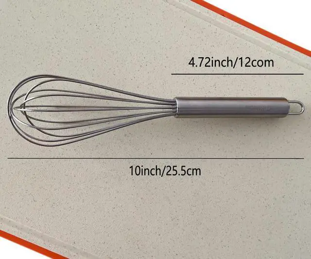 Alt view image 2 of 7 - 10-inch stainless steel whisk, suitable for mixing batter, whipping cream and mixing seasonings (304 egg beater steel wire thickened)