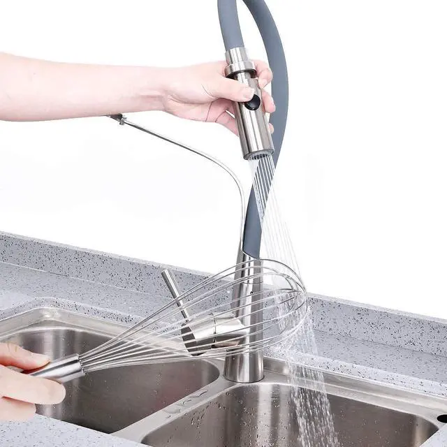 Alt view image 6 of 7 - 10-inch stainless steel whisk, suitable for mixing batter, whipping cream and mixing seasonings (304 egg beater steel wire thickened)