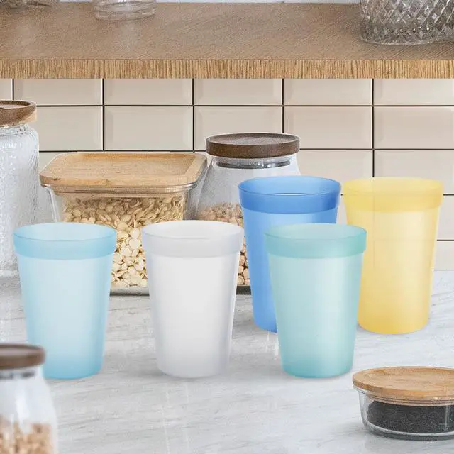 Alt view image 7 of 7 - 8-Pack 15.2oz Plastic Cups, BPA-Free Reusable Drinking Cups, Unbreakable PP Tumblers, Microwave & Dishwasher Safe, Translucent Assorted Colors for Party BBQ Picnic & Daily Use