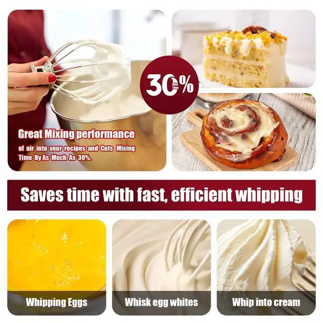 Alt view image 5 of 6 - K45WW 6-Wire Whip Attachment Fits KitchenAid Tilt Head Stand Mixer - Egg Heavy Cream Beater, Cakes Mayonnaise Whisk for Kitchen Aid Mixer Accessory Replacement Parts