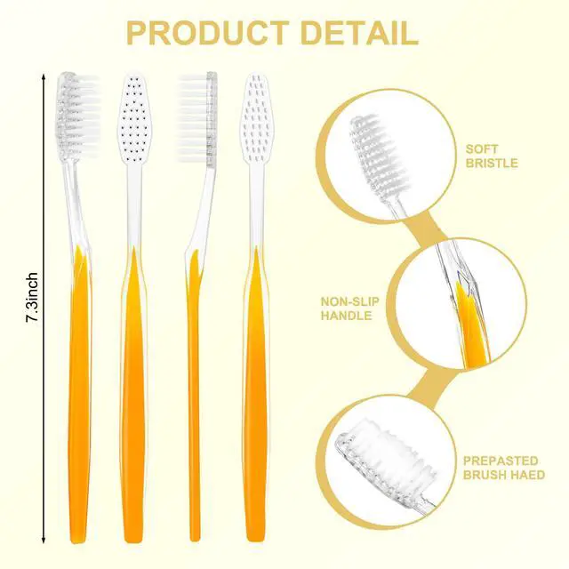 Alt view image 2 of 7 - 20pcs Prepasted Disposable Toothbrushes Bulk Individually Wrapped | Pre Pasted Soft Bristle Tooth Brush Set Travel Toothbrushes for Homeless Gift Hotel Camping Travel
