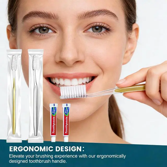 Alt view image 6 of 7 - 30 pcs Disposable Toothbrushes with Toothpaste, 2 Color Toothbrushes and Toothpaste 10g, Bulk for Homeless, Travel, Hotel,Charity