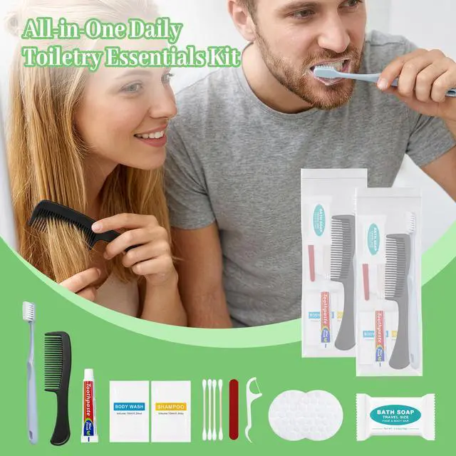 Alt view image 2 of 7 - Hygiene Kits, Toothbrush and Toothpaste Travel Kits (4-Pack) | Bulk Hygiene Supplies, Individual Packages, Suitable For Travel, Hotels, Camping, Home Use