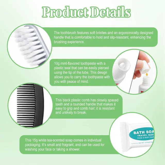 Alt view image 3 of 7 - Hygiene Kits, Toothbrush and Toothpaste Travel Kits (4-Pack) | Bulk Hygiene Supplies, Individual Packages, Suitable For Travel, Hotels, Camping, Home Use