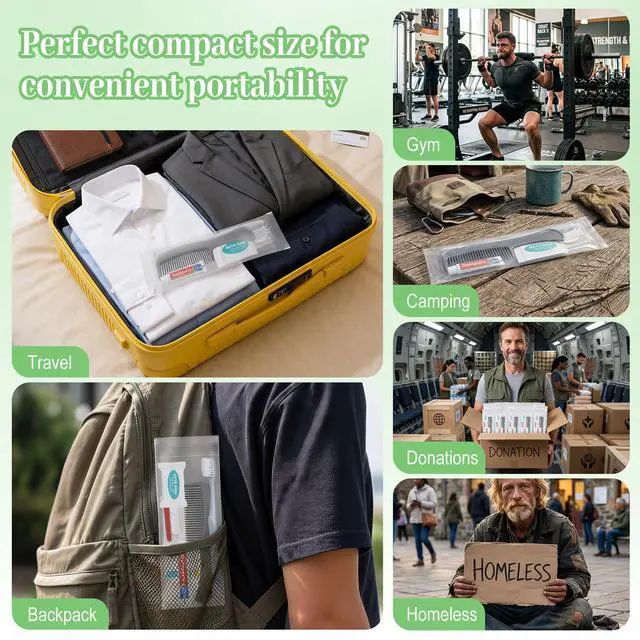 Alt view image 6 of 7 - Hygiene Kits, Toothbrush and Toothpaste Travel Kits (4-Pack) | Bulk Hygiene Supplies, Individual Packages, Suitable For Travel, Hotels, Camping, Home Use