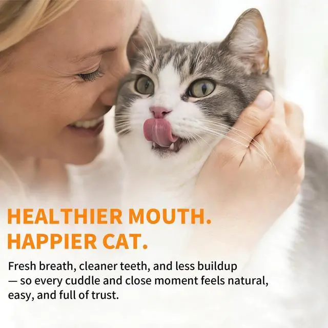 Alt view image 7 of 7 - Cat Dental Kit with Salmon Flavor Toothpaste 1.06 oz | Enzymatic Cat Toothpaste, Includes Toothbrush & Finger Brush | Toothbrush Kit for Kittens Breath Care, Freshens Breath