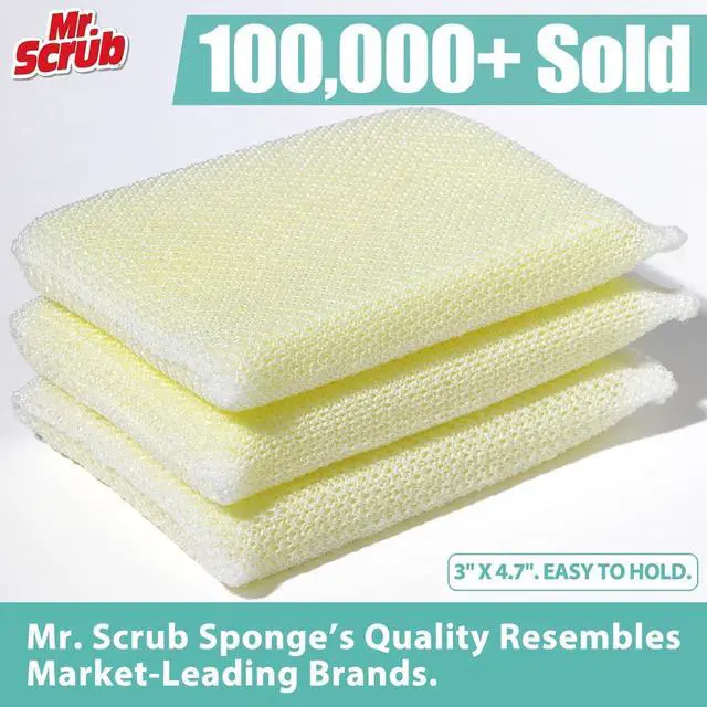 Alt view image 2 of 7 - Sponges Kitchen Scrub Dish Sponge Scouring Pad, 6 Pack Cleaning Brush Dishwasher Soap Supplies, Dishwashing Dinnerware Towels Sink Pan Pot Cloth Rags Holder Bathroom Bathtub (Multi Color)
