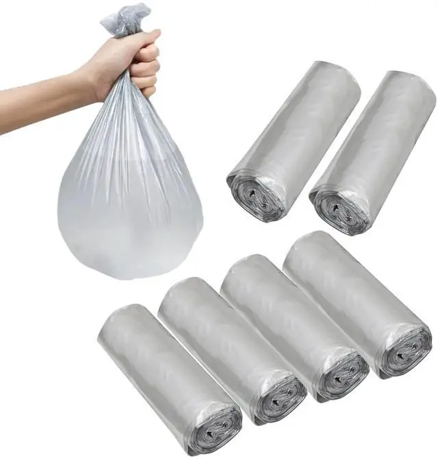 Main image of 4 Gallon Bathroom Trash Bags,6 Rolls 120pcs Small Trash Garbage Bags, Disposable Trash Bags for Office, Bathroom Wastebasket Waste Bin (Silver 120 Count)