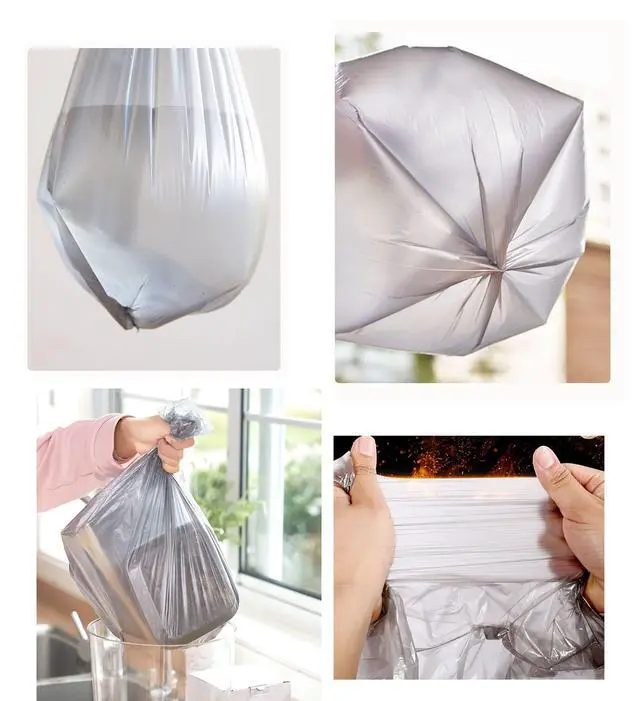 Alt view image 6 of 6 - 4 Gallon Bathroom Trash Bags,6 Rolls 120pcs Small Trash Garbage Bags, Disposable Trash Bags for Office, Bathroom Wastebasket Waste Bin (Silver 120 Count)