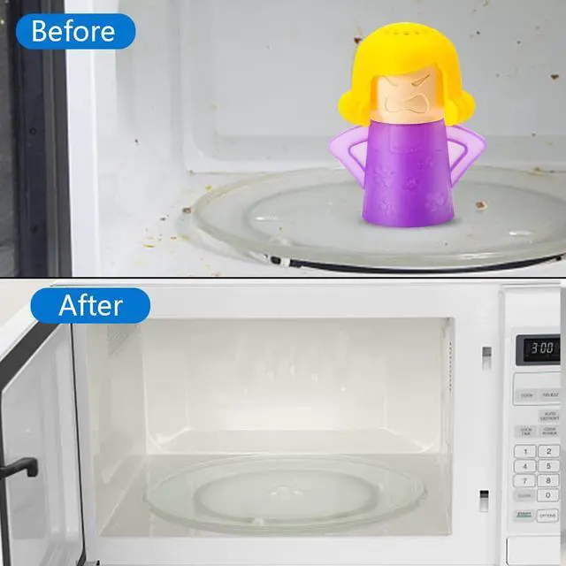 Alt view image 6 of 7 - Microwave Cleaner, 2 PCS Angry Mama Microwave Cleaner Microwave Oven Steam Cleaner Easily Clean in Minutes Cleans Add Vinegar and Water for Home or Office with English Manual (Purple)