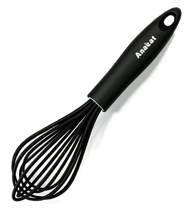 Main image of 9" Silicone Balloon Whisk, Perfect for Non-Stick Cookware, Milk and Egg Beater Blender, Heat Resistant Kitchen Whisks for Whisking, Cooking, Baking, Beating, Frothing & Stirring (Black)