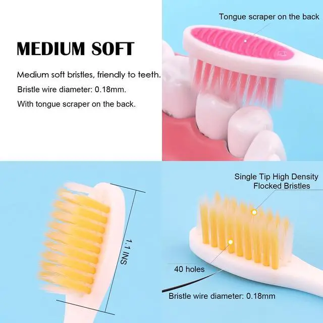 Alt view image 4 of 7 - 12 Pack Bulk Travel Toothbrush with Folding Portable Design and Soft Bristles, for Camping, Hiking, Travel, School