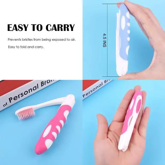 Alt view image 2 of 7 - 12 Pack Bulk Travel Toothbrush with Folding Portable Design and Soft Bristles, for Camping, Hiking, Travel, School