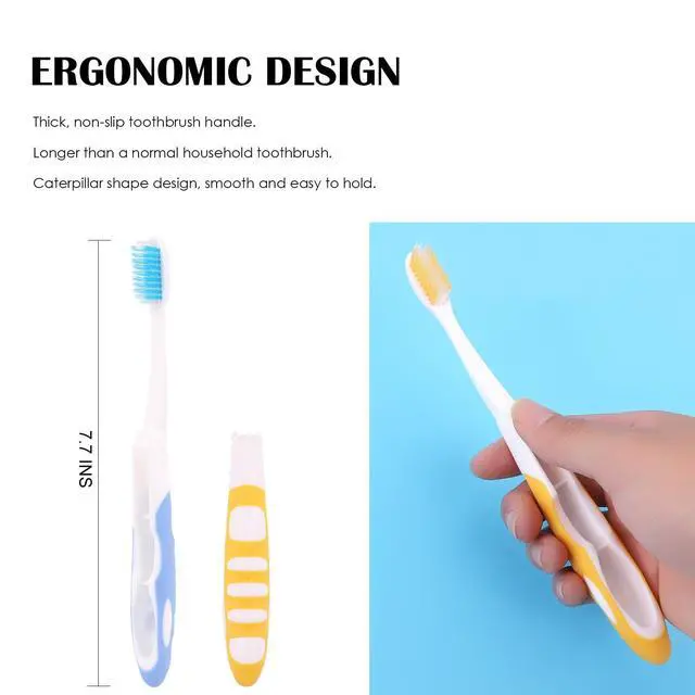 Alt view image 3 of 7 - 12 Pack Bulk Travel Toothbrush with Folding Portable Design and Soft Bristles, for Camping, Hiking, Travel, School