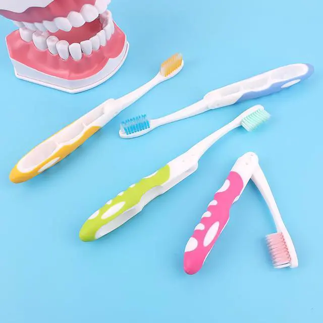Alt view image 7 of 7 - 12 Pack Bulk Travel Toothbrush with Folding Portable Design and Soft Bristles, for Camping, Hiking, Travel, School