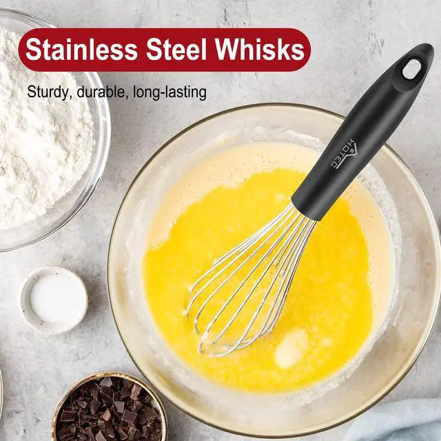 Alt view image 2 of 7 - Stainless Steel Whisk Set of 4, Food Grade Balloon Whisk Egg Beater, Thicken Wire Mixing Whisk for Baking, Cooking, Whisking Cream, Sauce, Pancake Batter