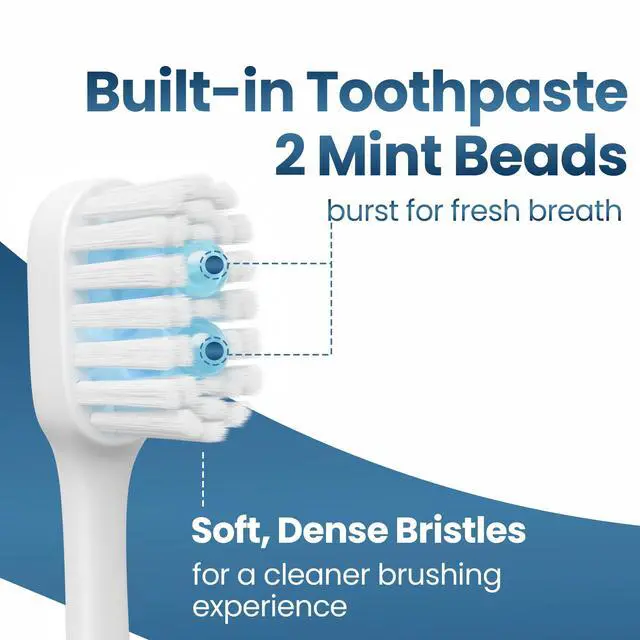 Alt view image 3 of 7 - 5-in-1 Travel Toothbrush, Disposable Toothbrushes with Toothpaste, Floss, Toothpick, Tongue Scraper, Individually Wrapped Disposable Toothbrushes, 5.3" Extended Handle, White, 12 Count