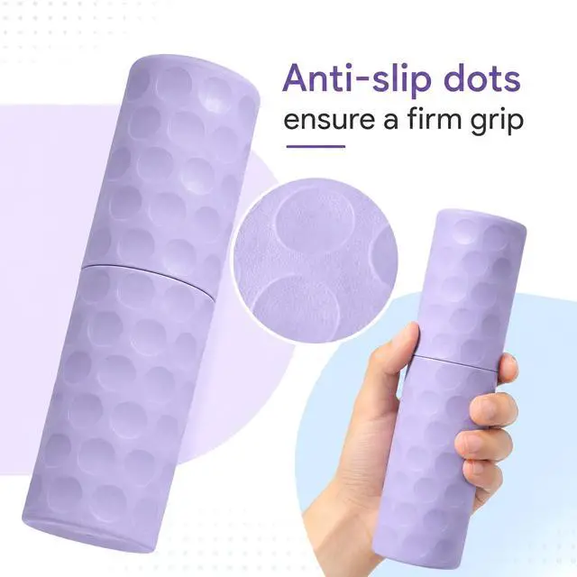 Alt view image 3 of 7 - 2Pcs Toothbrush Holder Travel Portable Couple Toothbrush Travel Case | Tooth Brush Holder for Travel with Dot Travel Toothpaste Container for Home, Travel, Business, Camping, 8.07× 2.56× 2.17"