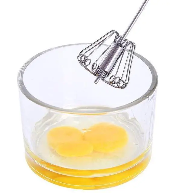Alt view image 7 of 7 - Egg Whisk, 12 Inch Semi-Automatic Egg Beater Stainless Steel Hand Mixers for Blending, Whisking, Beating, Premium Kitchen Utensil
