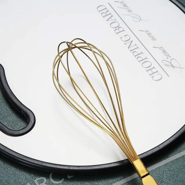 Alt view image 3 of 7 - Gold Whisk, Berglander Whisk For Cooking With Titanium Gold Plating, Stainless Steel Balloon Whisk, Sturdy Kitchen Wire Whisk Set for Cooking, Baking, Blending, Beating, Dishwasher Safe, Easy to Clean