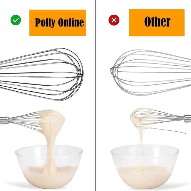 Alt view image 3 of 6 - Stainless Steel Whisk Set, 3 Packs Balloon Whisk for Cooking, Whisking, Blending (8",10",12")