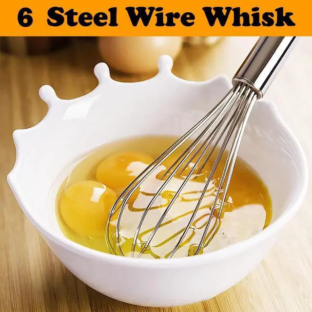 Alt view image 4 of 6 - Stainless Steel Whisk Set, 3 Packs Balloon Whisk for Cooking, Whisking, Blending (8",10",12")