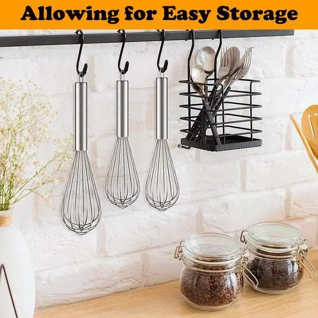 Alt view image 5 of 6 - Stainless Steel Whisk Set, 3 Packs Balloon Whisk for Cooking, Whisking, Blending (8",10",12")