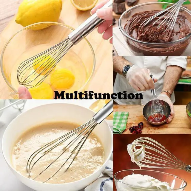 Alt view image 6 of 6 - Stainless Steel Whisk Set, 3 Packs Balloon Whisk for Cooking, Whisking, Blending (8",10",12")