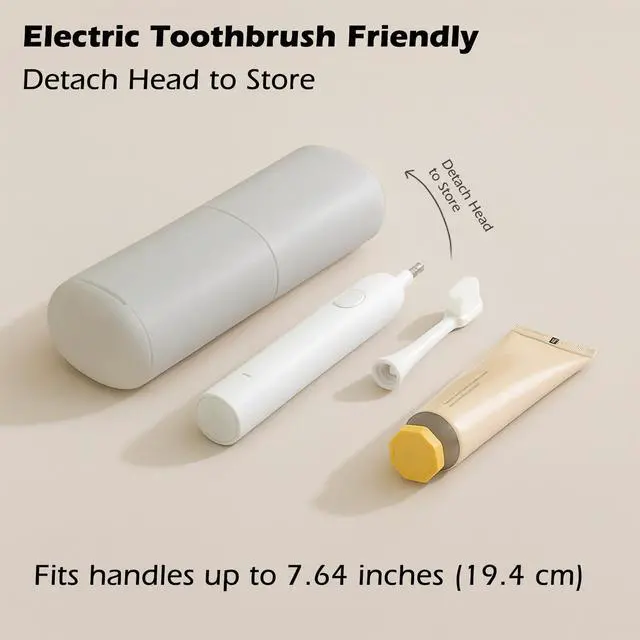 Alt view image 3 of 6 - Portable Travel Toothbrush Case with Gargle Cup - Hard Shell Toothbrush Holder & Toothpaste Container, Detachable Bottom for Easy Cleaning, Matte BPA-Free Organizer for Business Trip, Camping, Gym