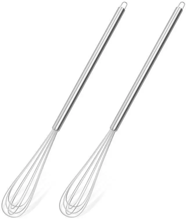 Main image of 2Pcs 11Inch Mini Whisk, Small Whisk with LongHandle | Tiny Whisk, Whisks for Cooking, StainlessSteel Kitchen Stirrer for Coffee, Eggs, Sauces & Baking, Durable Home Kitchen Tool
