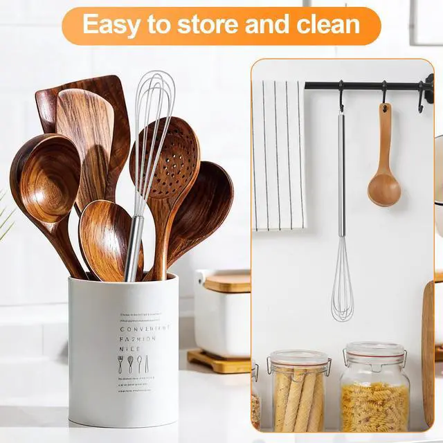 Alt view image 6 of 7 - 2Pcs 11Inch Mini Whisk, Small Whisk with LongHandle | Tiny Whisk, Whisks for Cooking, StainlessSteel Kitchen Stirrer for Coffee, Eggs, Sauces & Baking, Durable Home Kitchen Tool