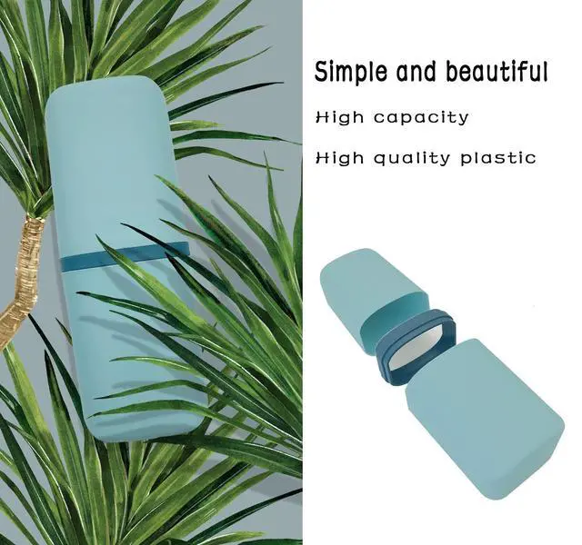 Alt view image 3 of 6 - Travel Toothbrush & Toothpaste Case, Toothbrush Travel Holder with Cup Portable Travel Toothbrush Case Holder Toothbrush Travel Container for Camping School Business Trip Bathroom