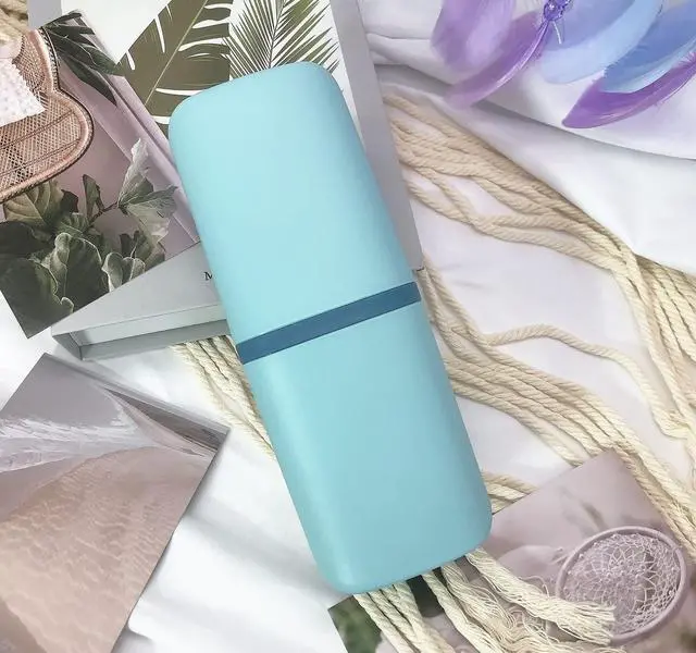 Alt view image 5 of 6 - Travel Toothbrush & Toothpaste Case, Toothbrush Travel Holder with Cup Portable Travel Toothbrush Case Holder Toothbrush Travel Container for Camping School Business Trip Bathroom