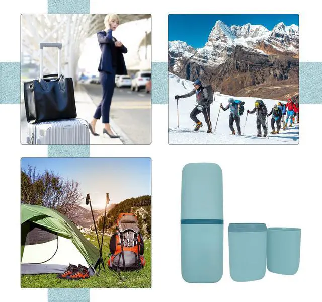 Alt view image 6 of 6 - Travel Toothbrush & Toothpaste Case, Toothbrush Travel Holder with Cup Portable Travel Toothbrush Case Holder Toothbrush Travel Container for Camping School Business Trip Bathroom