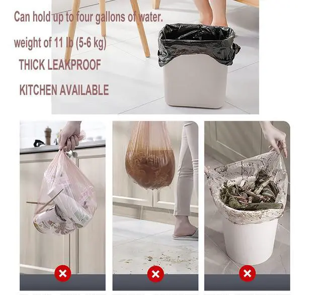 Alt view image 4 of 7 - 4 Gallon Bathroom Trash Bags,6 Rolls Small Trash Garbage Bags, Disposable Trash Bags for Office, Bathroom Wastebasket Waste Bin (120 Count, 4Gallon Multicolor)