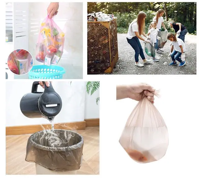 Alt view image 5 of 7 - 4 Gallon Bathroom Trash Bags,6 Rolls Small Trash Garbage Bags, Disposable Trash Bags for Office, Bathroom Wastebasket Waste Bin (120 Count, 4Gallon Multicolor)