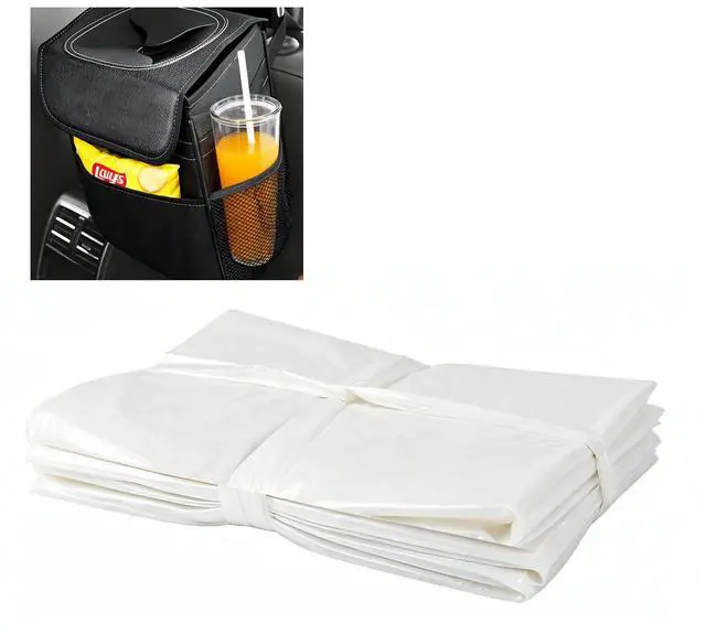 Main image of Disposable Car Trash Can Bags, Liner Refills (1-Pack, 100 Bags Total) - for HOTOR Car Garbage Can(Trash Can Not Included) White