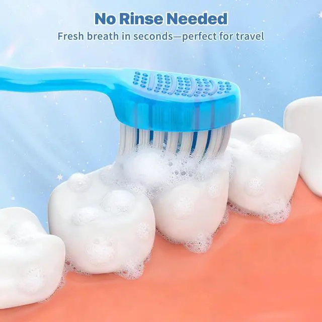 Alt view image 6 of 7 - 5-in-1 Disposable Toothbrush with Toothpaste(12 Pack), Individually Wrapped Mini Travel Toothbrush, Soft Bristles, Dental Floss, Toothpick & Tongue Scraper, No Water Needed, 4 Flavors