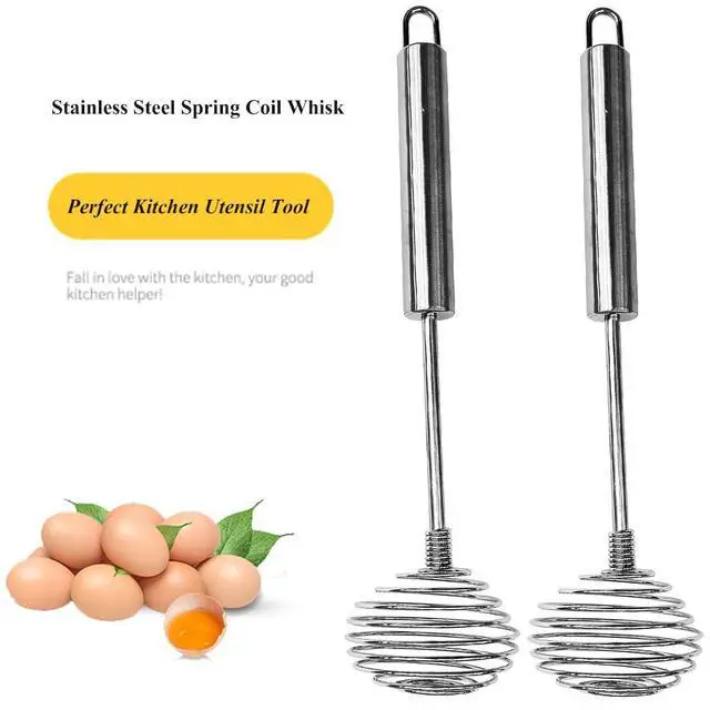 Alt view image 3 of 7 - Stainless Steel Spring Coil Whisk 1 Pack, Wire Whip Egg Beater, Kitchen Cookware Hand Mixer For Cooking, Mixing, Blending, Beating, Stirring, 8.7Inch