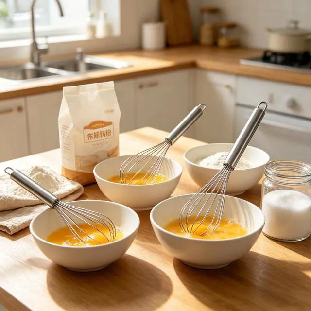 Alt view image 5 of 7 - Stainless Steel Whisk Set, 3 Sizes (8", 10", 12") Kitchen Whisks for Cooking, Balloon Wire Whisk for Mixing, Whisking, Beating, Blending, Egg Beater, Baking, Whipping Cream, Frothing Milk