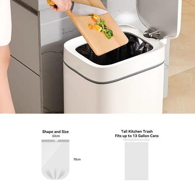 Alt view image 2 of 6 - Trash Bags 13 Gallon, Tall Kitchen Drawstring, Unscented, Black,28ct | Tall Kitchen Garbage Bags, 63x70cm, 1.41-mil, Resists Leaks, Punctures & Rips for Home Office Use