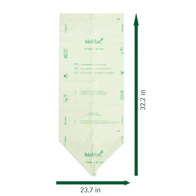 Alt view image 4 of 7 - 13 Gallon Compostable Food Scrap Bags, 10 Count | BPI, CMA and OK Compost HOME certified, Meets the ASTM D6400 Standard, Tall Flat Top Bin Liners for Kitchen Food Waste Bin