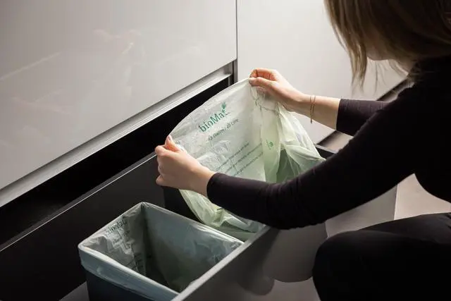 Alt view image 7 of 7 - 13 Gallon Compostable Food Scrap Bags, 10 Count | BPI, CMA and OK Compost HOME certified, Meets the ASTM D6400 Standard, Tall Flat Top Bin Liners for Kitchen Food Waste Bin