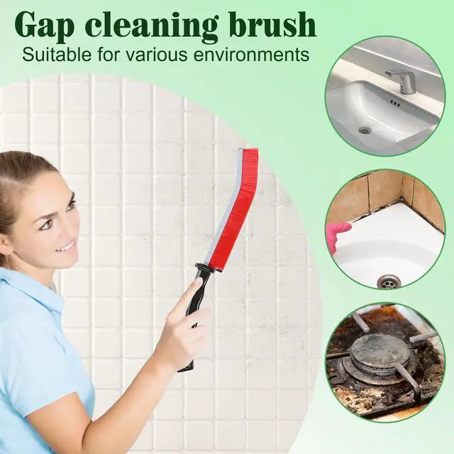 Alt view image 2 of 7 - Hard Bristle Crevice Cleaning Brush, 5 Pack Gap Brush for Kitchen Bathroom | 5 pack hard bristle crevice brushes for small gaps, ideal for kitchens, bathrooms, window tracks, tiles, and faucets
